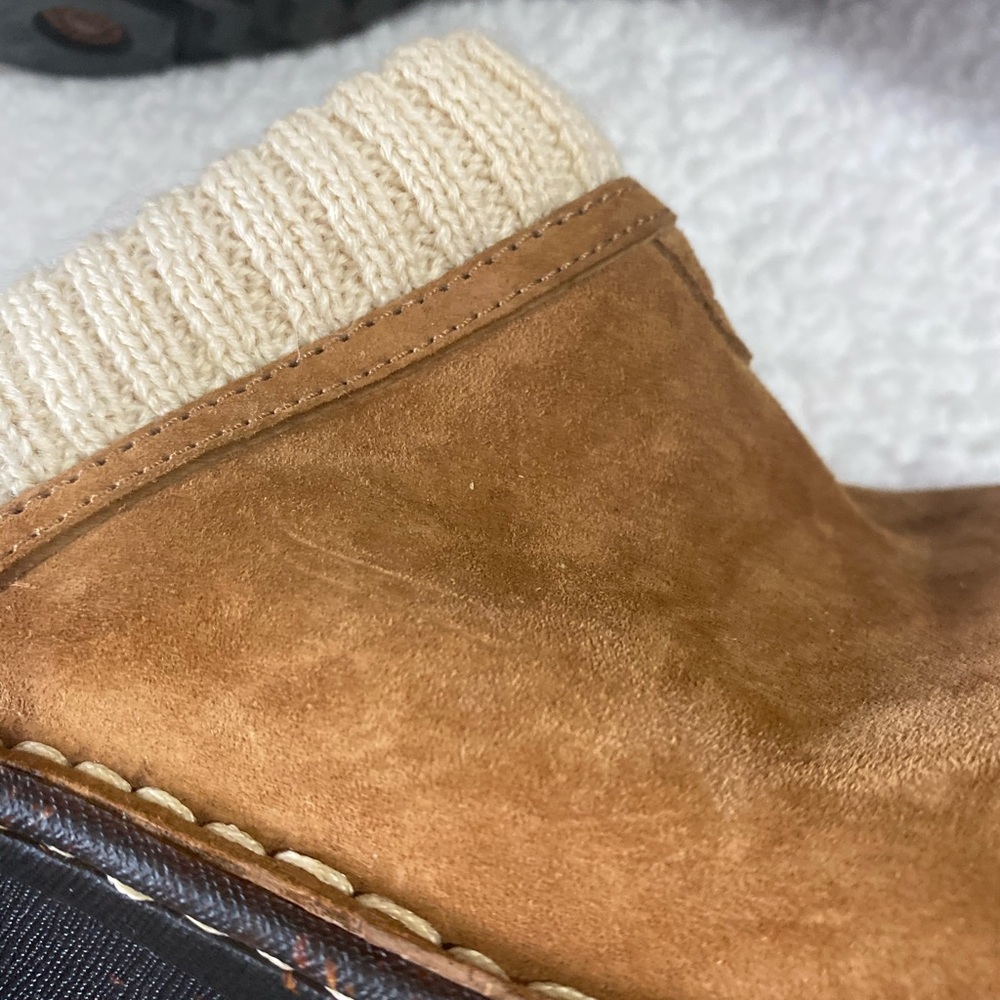 GAEL CHESTNUT SUEDE CLOGS - Picture 7 of 8